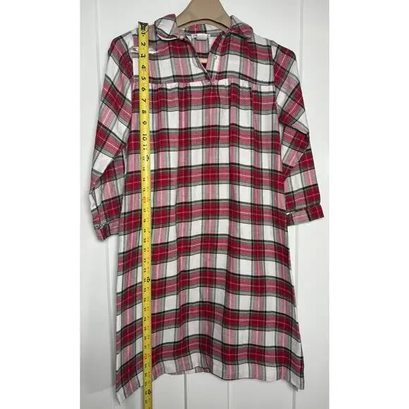 Pottery Barn Kids Holiday Stewart Plaid Flannel Nightgown Kids SIZE 10 - Picture 7 of 11